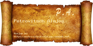 Petrovitsch Alajos névjegykártya