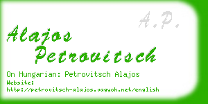 alajos petrovitsch business card